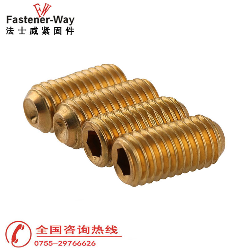 黃銅無頭內六角緊定螺釘 黃銅無頭內六角緊定螺釘