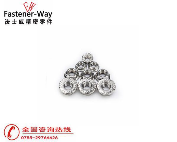 DIN6923不銹鋼六角法蘭面防松螺母10 DIN6923不銹鋼六角法蘭面防松螺母10