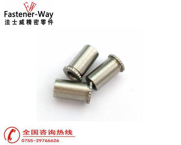 DSO-M3-7不銹鋼滾花頭花齒頭壓鉚螺母柱1 DSO-M3-7不銹鋼滾花頭花齒頭壓鉚螺母柱1